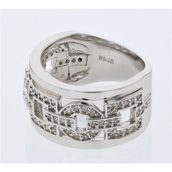 Natural 0.58 CTW Diamond Ring 14K White Gold - REF-119N7Y