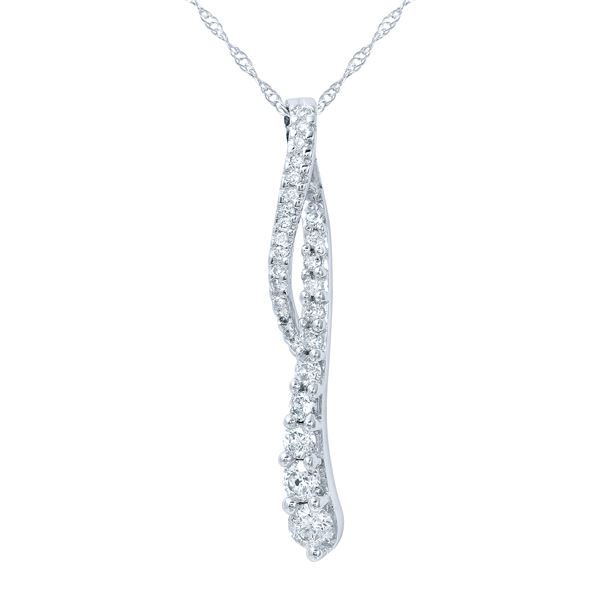 Natural 0.50 CTW Diamond Necklace 14K White Gold - REF-65T7X