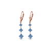 Image 1 : Genuine 4.79 ctw Blue Topaz Earrings 14KT Rose Gold - REF-50F2Z