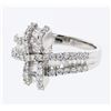 Image 1 : Natural 1.41 CTW Baguette & Diamond Ring 18K White Gold - REF-190F8M