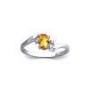 Image 1 : Genuine 0.46 ctw Citrine & Diamond Ring 14KT White Gold - REF-28Y3F