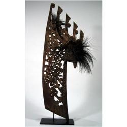 A GEELVINK BAY CANOE PROW ORNAMENT,