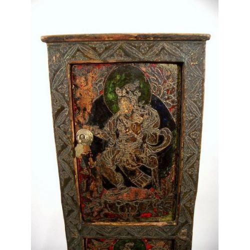 Early Tibetan Ritual Butter Lamp Cabinet - 