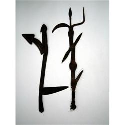TWO AFRICAN THROWING BLADES,