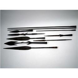 A COLLECTION OF TEN AFRICAN SPEAR POINTS,