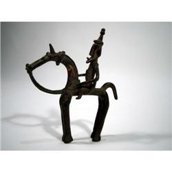 AN OLD DOGON BRONZE SCULPTURE,