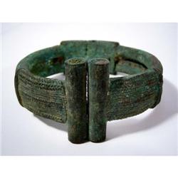 A FINE AND OLD DOGONG COPPER ALLOY BRACELET,