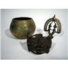Image 1 : A COLLECTION OF THREE NIGERIAN BRONZE ARTEFACTS,