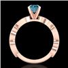 Image 3 : 1.01 ctw Fancy Intense Blue Diamond Art Deco Ring 18k Rose Gold - REF-143Y6X