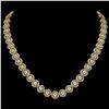 Image 1 : 29.37 ctw Cushion Cut Diamond Micro Pave Necklace 18K Yellow Gold - REF-3956N6F