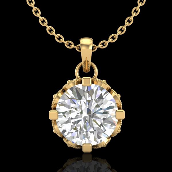 1.14 ctw VS/SI Diamond Art Deco Stud Necklace 18k Yellow Gold - REF-205W5H