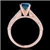 Image 2 : 1.91 ctw SI Certified Blue Diamond Solitaire Antique Ring 10k Rose Gold - REF-185Y5X