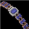 Image 2 : 19.07 ctw Sapphire & Diamond Bracelet 14K Rose Gold - REF-236W4H