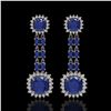 Image 1 : 19.88 ctw Sapphire & Diamond Earrings 14K White Gold - REF-336H4R