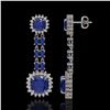Image 2 : 19.88 ctw Sapphire & Diamond Earrings 14K White Gold - REF-336H4R