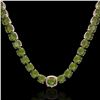 Image 2 : 100 ctw Green Tourmaline & Diamond Micro Necklace 14k Rose Gold - REF-1072X8A