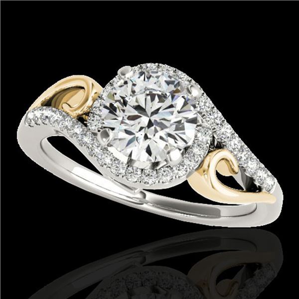1.25 ctw Certified Diamond Solitaire Halo Ring 10k 2Tone Gold - REF-190H9R