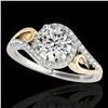 Image 1 : 1.25 ctw Certified Diamond Solitaire Halo Ring 10k 2Tone Gold - REF-190H9R