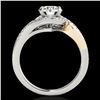 Image 2 : 1.25 ctw Certified Diamond Solitaire Halo Ring 10k 2Tone Gold - REF-190H9R