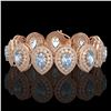 Image 1 : 42.94 ctw Aquamarine & Diamond Victorian Bracelet 14K Rose Gold - REF-1722N9F