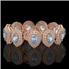 Image 2 : 42.94 ctw Aquamarine & Diamond Victorian Bracelet 14K Rose Gold - REF-1722N9F