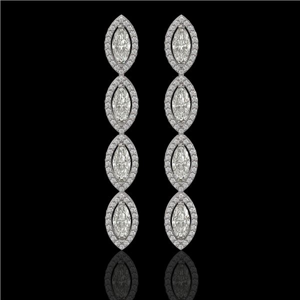 5.33 ctw Marquise Cut Diamond Micro Pave Earrings 18K White Gold - REF-739M6G