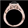Image 2 : 2 ctw Certified VS Black Diamond Solitaire Halo Ring 10k Rose Gold - REF-68Y3X