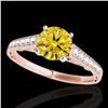 Image 1 : 1.35 ctw Certified SI/I Fancy Intense Yellow Diamond Ring 10k Rose Gold - REF-177A3N