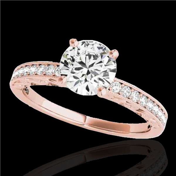 1.43 ctw Certified Diamond Solitaire Antique Ring 10k Rose Gold - REF-259X3A