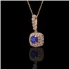 Image 1 : 2.55 ctw Sapphire & Diamond Victorian Necklace 14K Rose Gold - REF-100H2R