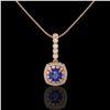 Image 2 : 2.55 ctw Sapphire & Diamond Victorian Necklace 14K Rose Gold - REF-100H2R