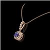 Image 3 : 2.55 ctw Sapphire & Diamond Victorian Necklace 14K Rose Gold - REF-100H2R
