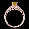 Image 2 : 1.25 ctw Certified SI Intense Yellow Diamond Antique Ring 10k Rose Gold - REF-184K3Y
