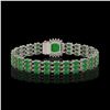 Image 3 : 20.93 ctw Jade & Diamond Bracelet 14K White Gold - REF-281R8K