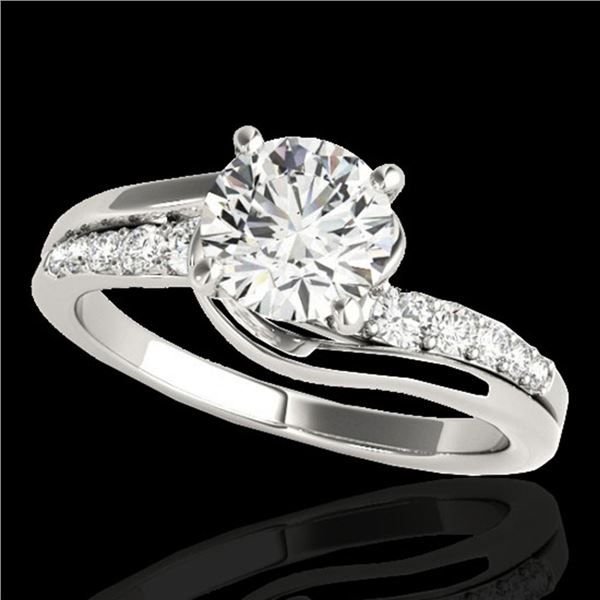 1.31 ctw Certified Diamond Bypass Solitaire Ring 10k White Gold - REF-190R9K