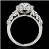 Image 2 : 2.9 ctw Certified Diamond Solitaire Halo Ring 10k White Gold - REF-402W3H