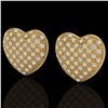 Image 1 : 1.50 ctw Micro Pave VS/SI Diamond Heart Earrings 14k Yellow Gold - REF-110R4K