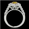 Image 2 : 2.3 ctw Certified SI/I Fancy Intense Yellow Diamond Ring 10k White Gold - REF-259G3W