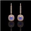 Image 1 : 5.2 ctw Certified Tanzanite & Diamond Victorian Earrings 14K Rose Gold - REF-172N8F