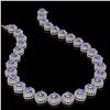 Image 2 : 83.82 ctw Tanzanite & Diamond Victorian Necklace 14K White Gold - REF-2511Y8X