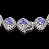 Image 3 : 83.82 ctw Tanzanite & Diamond Victorian Necklace 14K White Gold - REF-2511Y8X