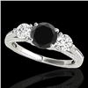 Image 1 : 1.75 ctw Certified VS Black Diamond 3 Stone Ring 10k White Gold - REF-80N6F