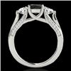 Image 2 : 1.75 ctw Certified VS Black Diamond 3 Stone Ring 10k White Gold - REF-80N6F