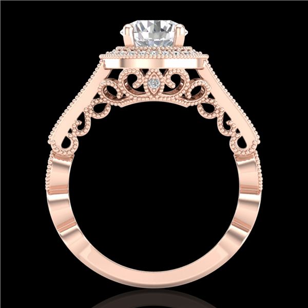 1.91 ctw VS/SI Diamond Solitaire Art Deco Ring 18k Rose Gold - REF-543R6K