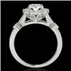 Image 2 : 1.5 ctw Certified Diamond Solitaire Halo Ring 10k White Gold - REF-190G9W