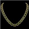 Image 1 : 80.65 ctw Tourmaline & Diamond Micro Pave Halo Necklace 10k Yellow Gold - REF-1163R6K