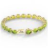 Image 3 : 19.25 ctw Peridot & VS/SI Diamond Micro Pave Bracelet 14k Yellow Gold - REF-154W5H
