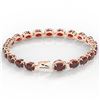 Image 3 : 32 ctw Garnet & VS/SI Diamond Eternity Micro Bracelet 14k Rose Gold - REF-119F5M