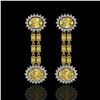 Image 1 : 8.35 ctw Citrine & Diamond Earrings 14K Yellow Gold - REF-144W2H