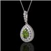 Image 1 : 4.97 ctw Tourmaline & Diamond Victorian Necklace 14K White Gold - REF-164G2W